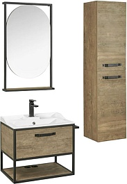 Акватон Мебель для ванной Лофт Фабрик 65 дуб эндгрейн с раковиной Фабиа – фотография-2